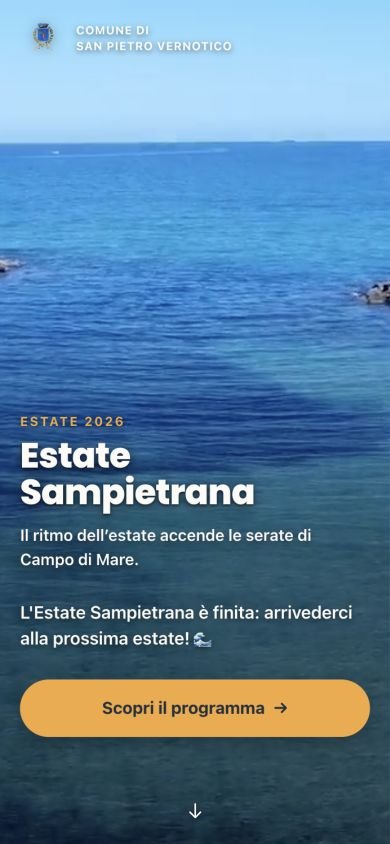 Sito di Estate Sampietrana su smartphone