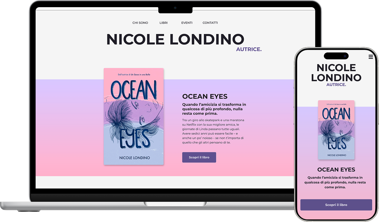 Il sito di Nicole Londino presentato su laptop e smartphone